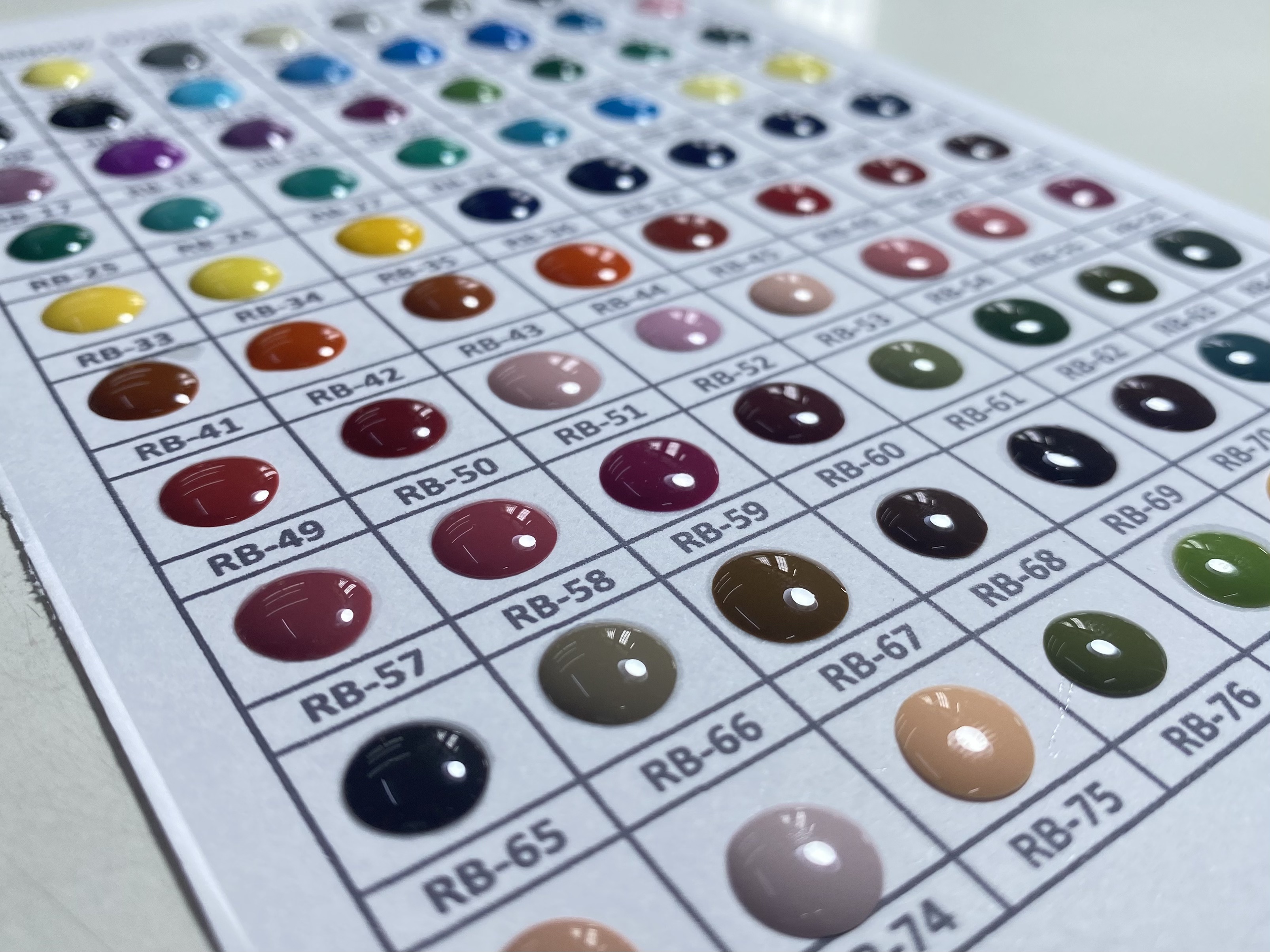 Rainbow Magic enamel colour chart